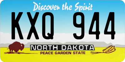 ND license plate KXQ944
