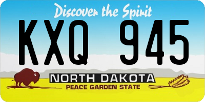 ND license plate KXQ945
