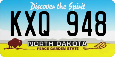ND license plate KXQ948