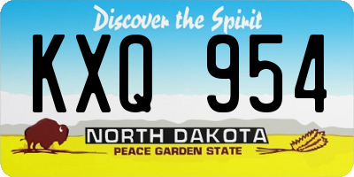 ND license plate KXQ954