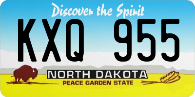 ND license plate KXQ955