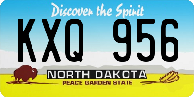 ND license plate KXQ956