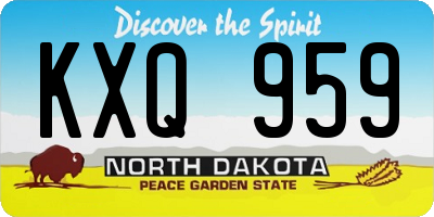ND license plate KXQ959
