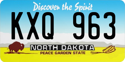 ND license plate KXQ963