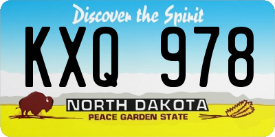 ND license plate KXQ978