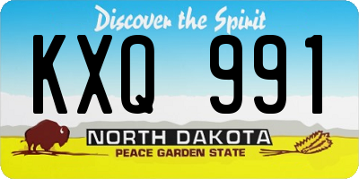 ND license plate KXQ991