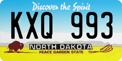 ND license plate KXQ993