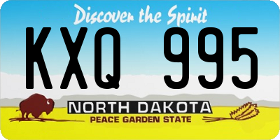 ND license plate KXQ995