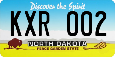 ND license plate KXR002