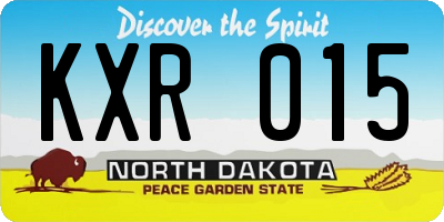 ND license plate KXR015