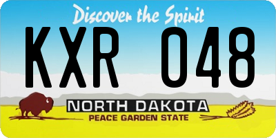 ND license plate KXR048