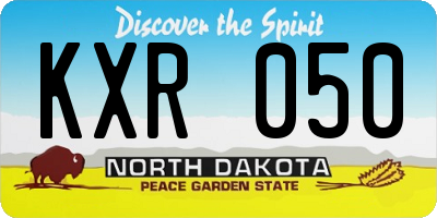 ND license plate KXR050