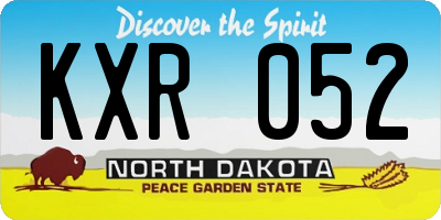 ND license plate KXR052