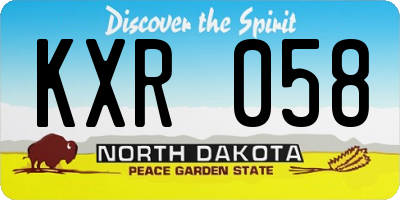 ND license plate KXR058