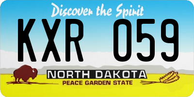 ND license plate KXR059