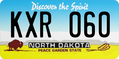 ND license plate KXR060