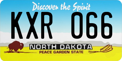 ND license plate KXR066