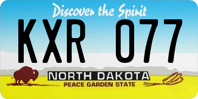 ND license plate KXR077