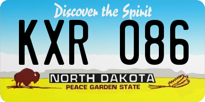 ND license plate KXR086