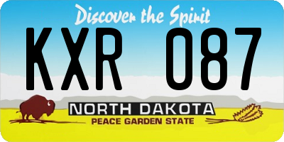 ND license plate KXR087