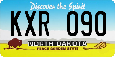 ND license plate KXR090