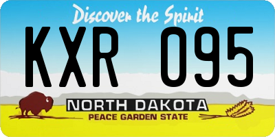 ND license plate KXR095
