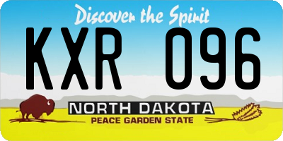 ND license plate KXR096