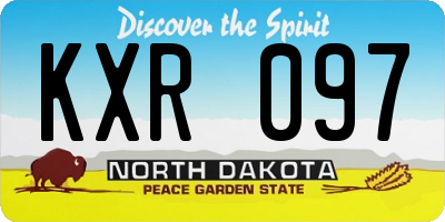 ND license plate KXR097