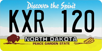 ND license plate KXR120