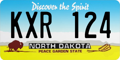 ND license plate KXR124