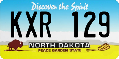 ND license plate KXR129