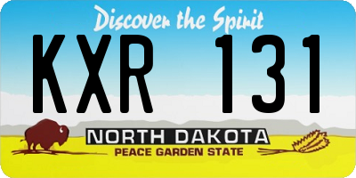 ND license plate KXR131