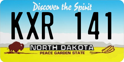 ND license plate KXR141