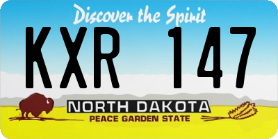 ND license plate KXR147