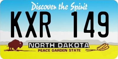 ND license plate KXR149