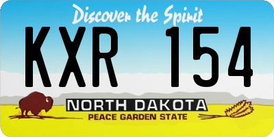 ND license plate KXR154