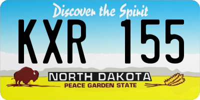 ND license plate KXR155