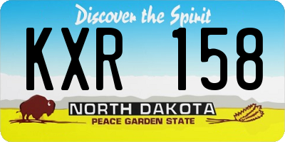 ND license plate KXR158