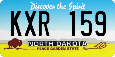 ND license plate KXR159