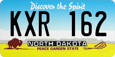 ND license plate KXR162