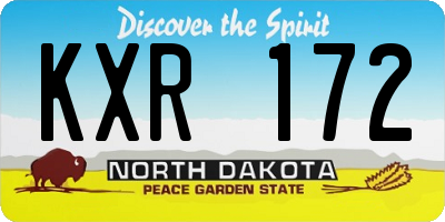 ND license plate KXR172