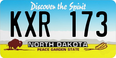 ND license plate KXR173