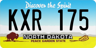 ND license plate KXR175