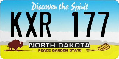ND license plate KXR177