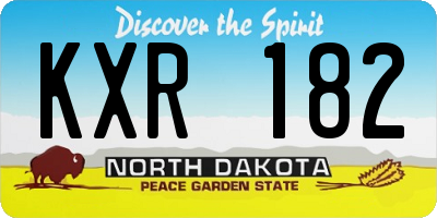 ND license plate KXR182