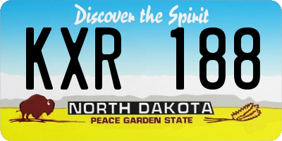 ND license plate KXR188