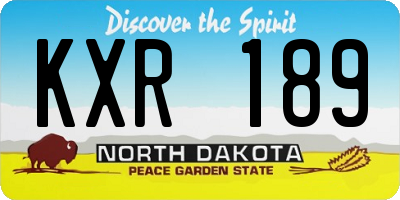 ND license plate KXR189