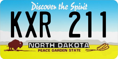 ND license plate KXR211