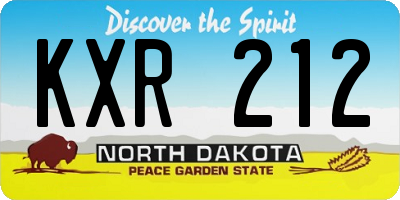 ND license plate KXR212