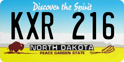 ND license plate KXR216